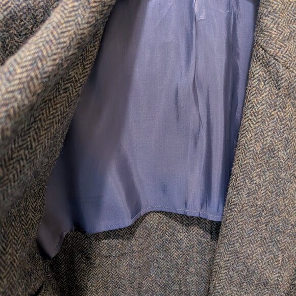 Curzon Classics Navy Herringbone Shetland Tweed Teba Jacket 46R/58R - Picture 7 of 8